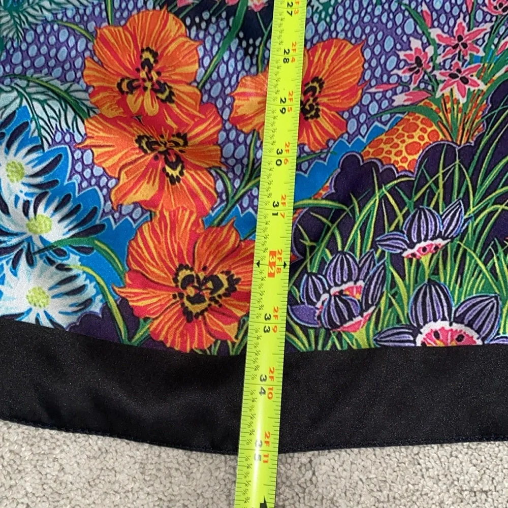 LULLA Collection Vibrant Poly Silk Zebra Floral Print Scarf colorful‎